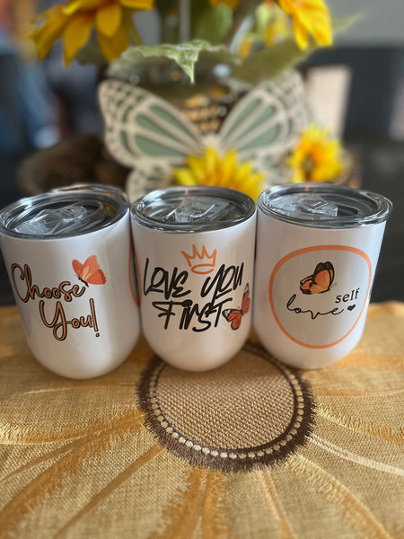 Love You First Wine Tumbler