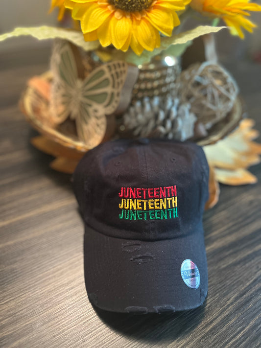 Juneteenth Distressed Adjustable Cap