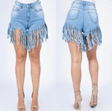 High Waisted Fringe Shorts